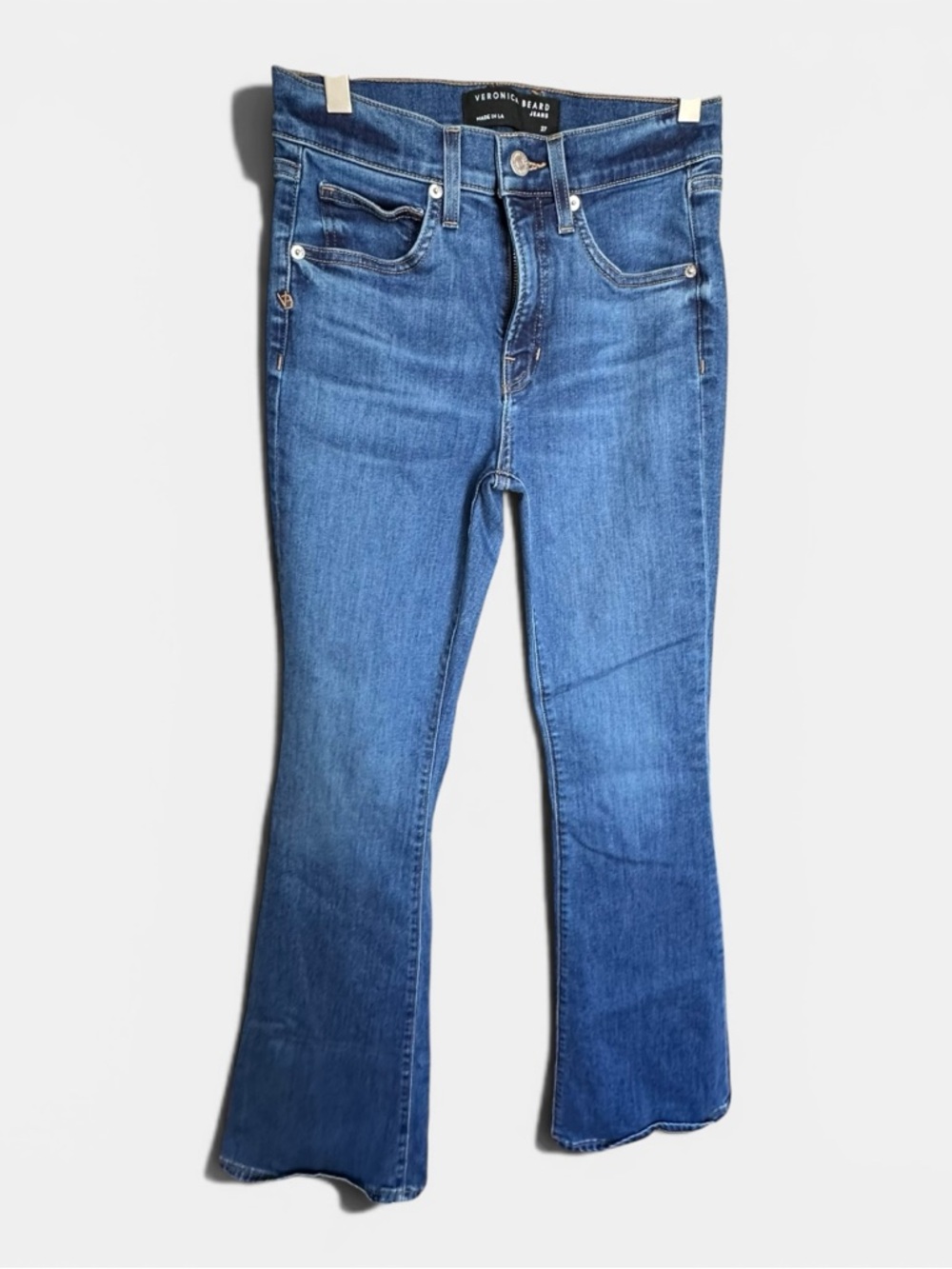 Veronica Beard Beverly High-Rise Skinny Flare Jeans in Bright Blue - Size 27
